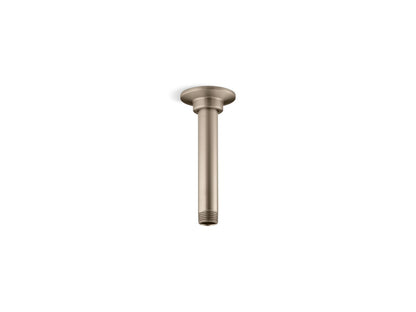 KOHLER K-7394-BV 6" ceiling-mount single-function rainhead arm and flange - Vibrant Brushed Bronze