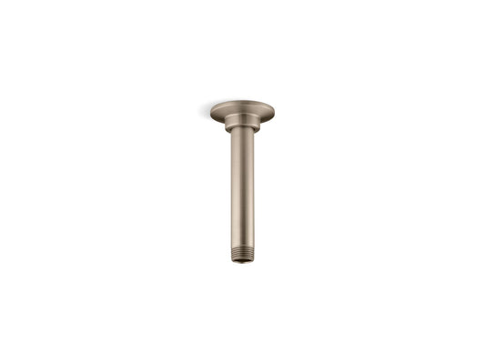 KOHLER K-7394-BV 6" ceiling-mount single-function rainhead arm and flange - Vibrant Brushed Bronze