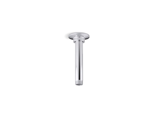 KOHLER K-7394-CP 6" ceiling-mount single-function rainhead arm and flange - Polished Chrome
