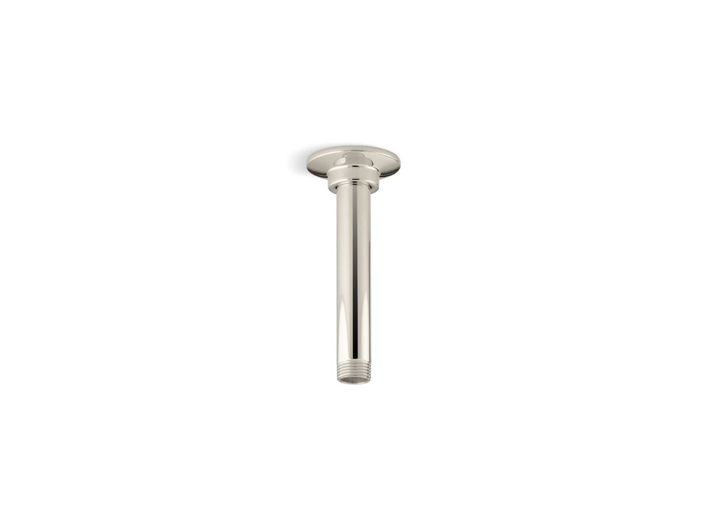 KOHLER K-7394-SN 6" Ceiling-Mount Single-Function Rainhead Arm And Flange - Vibrant Polished Nickel