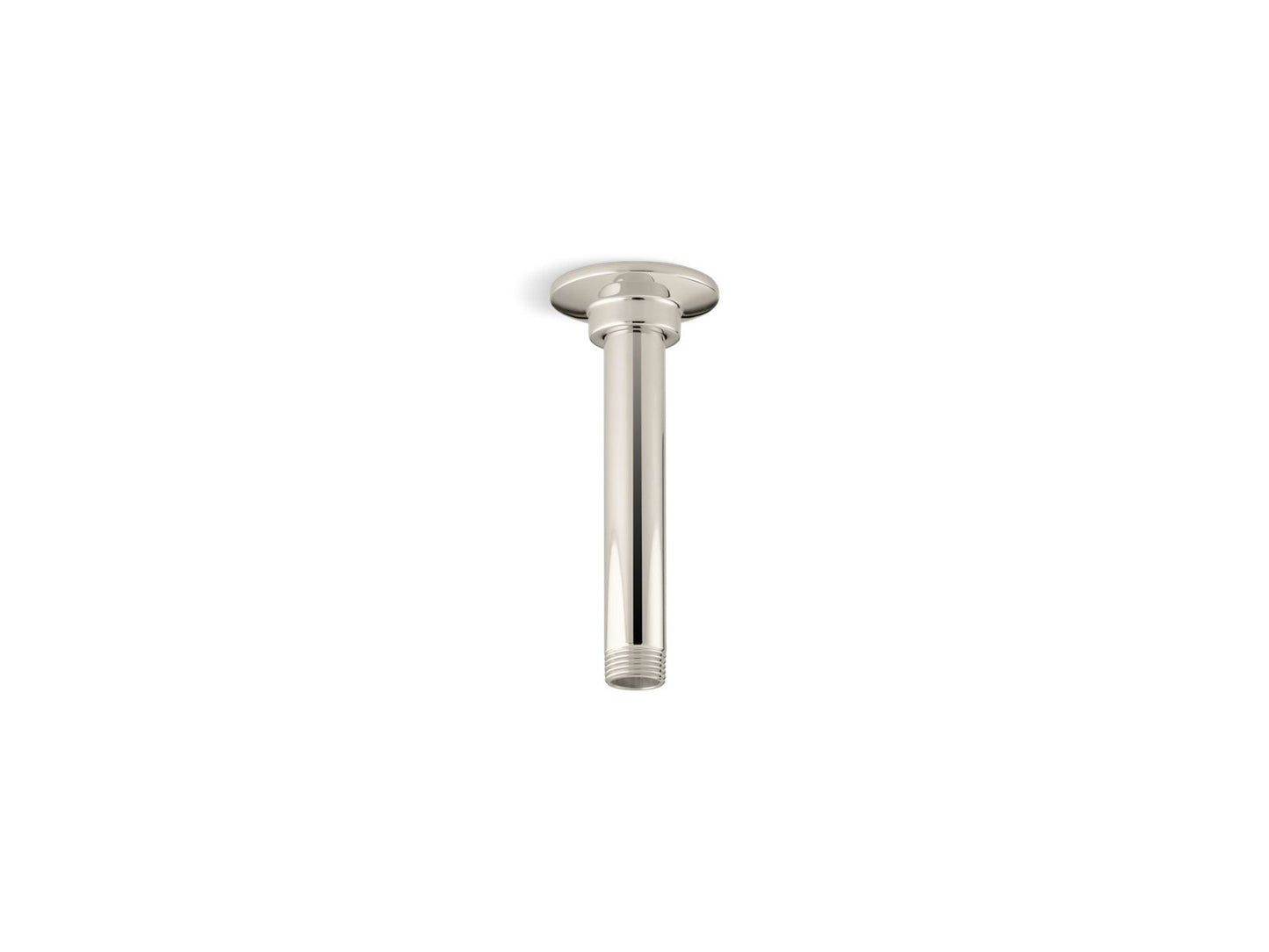 KOHLER K-7394-SN 6" ceiling-mount single-function rainhead arm and flange - Vibrant Polished Nickel