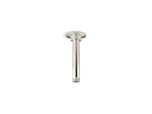 KOHLER K-7394-SN 6" ceiling-mount single-function rainhead arm and flange - Vibrant Polished Nickel