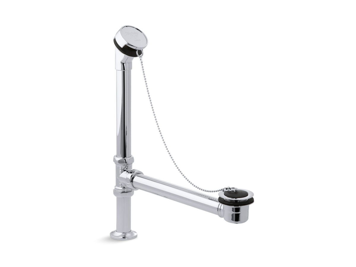 KOHLER K-106-CP Antique Bath Drain, Chain And Rubber Stopper - Polished Chrome