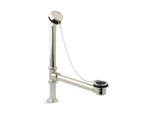 KOHLER K-106-SN Antique Bath drain, chain and rubber stopper - Vibrant Polished Nickel