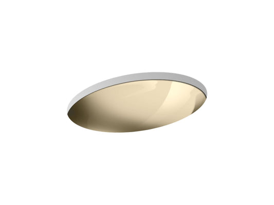 KOHLER K-2602-MF Rhythm 23-1/4" Oval Undermount Bathroom Sink, No Overflow In Mirror French Gold