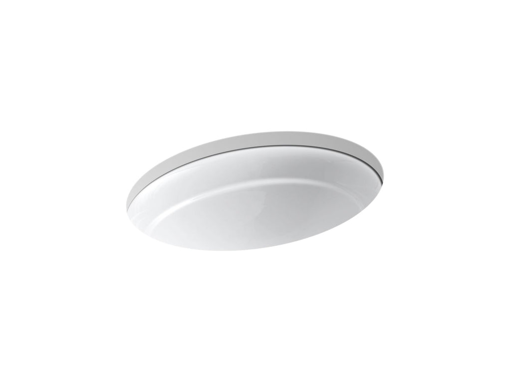 KOHLER K-2824-96 Serif 20-3/4" Oval Undermount Bathroom Sink, No Overflow - Biscuit