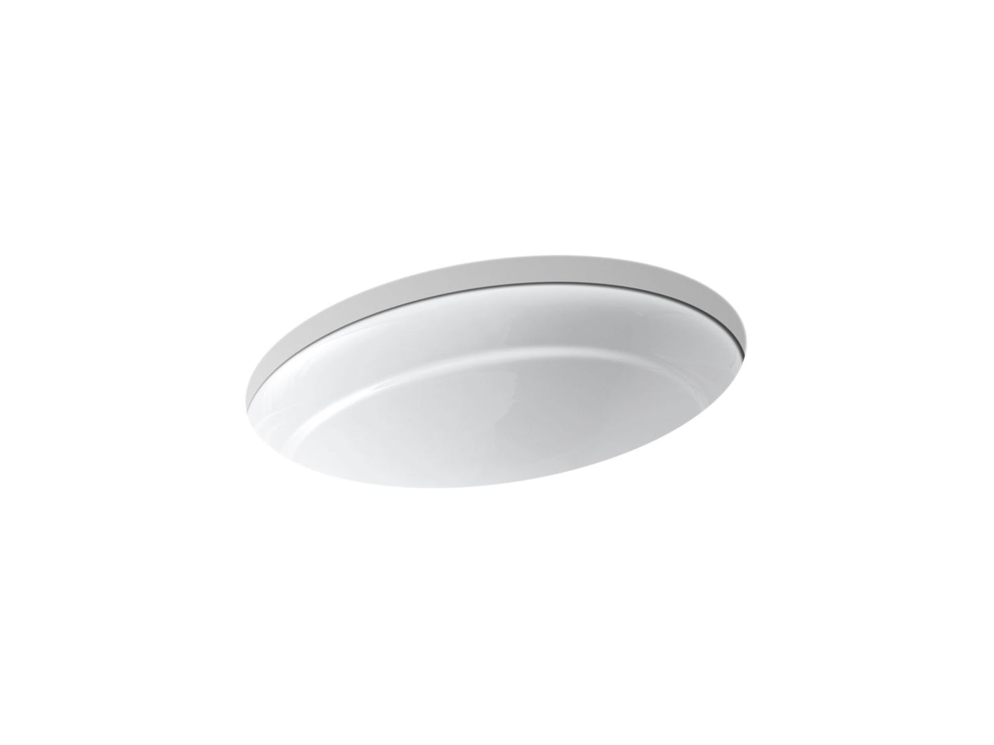 KOHLER K-2824-0 Serif 20-3/4" oval undermount bathroom sink, no overflow - White