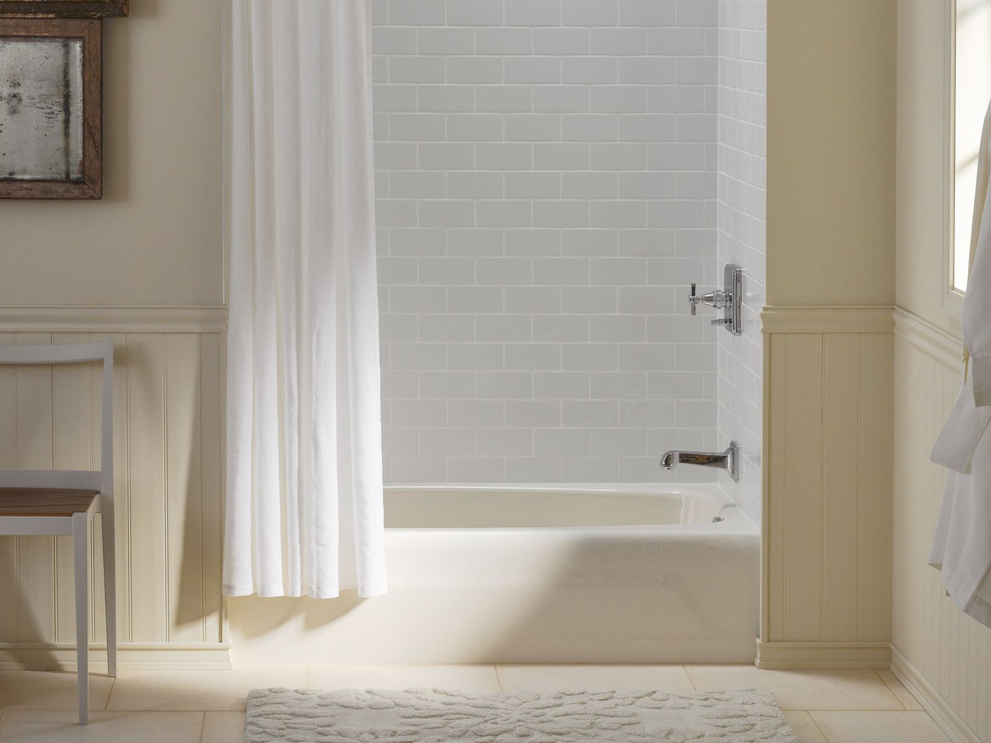 KOHLER K-746-0 Seaforth 54" x 30-1/4" alcove bath, right drain - White