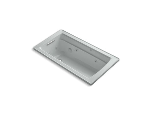 KOHLER K-1122-W1-95 Archer 60" X 32" Drop-In Whirlpool Bath With And Bask Heated Surface In Ice Grey