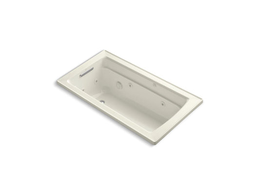 KOHLER K-1122-H-96 Archer 60" X 32" Drop-In Whirlpool Bath With Heater In Biscuit