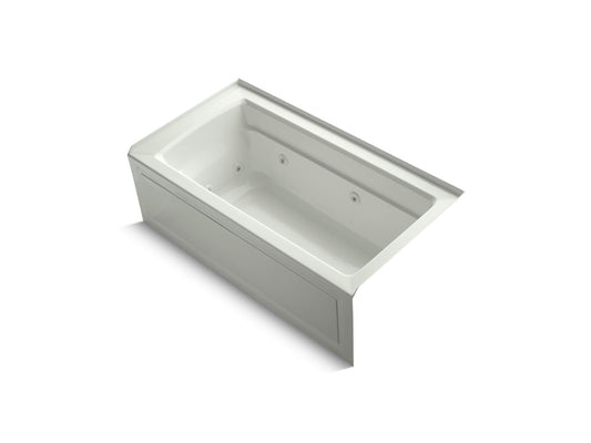 KOHLER K-1122-HR-NY Archer 60" X 32" Alcove Heated Whirlpool Bath, Right Drain In Dune