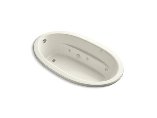 KOHLER K-1164-H-96 Sunward 72" X 42" Drop-In Heated Whirlpool Bath In Biscuit