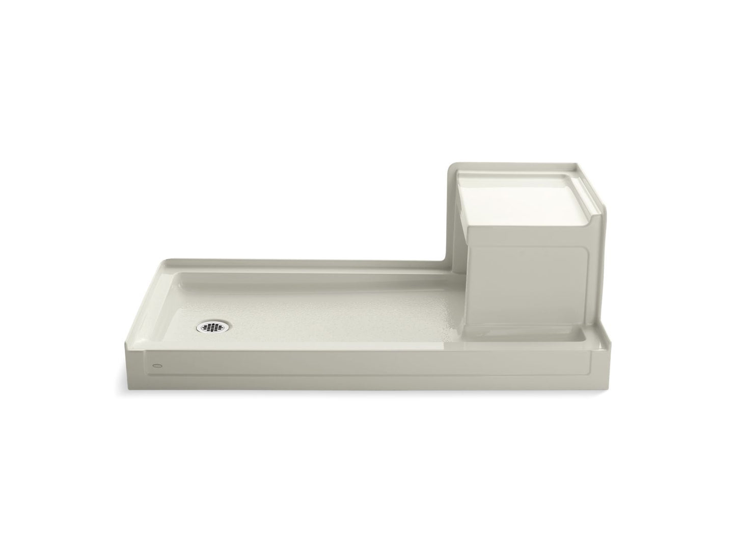 KOHLER K-1977-96 Tresham 60" X 32" Alcove Shower Base, Left Drain In Biscuit