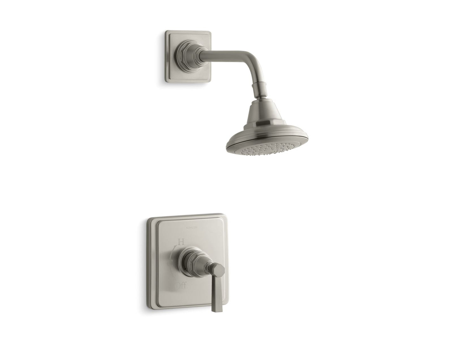 KOHLER K-TS13134-4A-BN Pinstripe Pure Rite-Temp Shower Trim Kit With Lever Handle, 2.5 Gpm In Vibrant Brushed Nickel