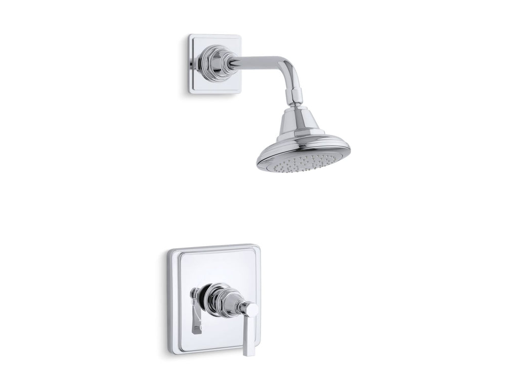 KOHLER K-TS13134-4A-CP Pinstripe Pure Rite-Temp Shower Trim Kit With Lever Handle, 2.5 Gpm - Polished Chrome