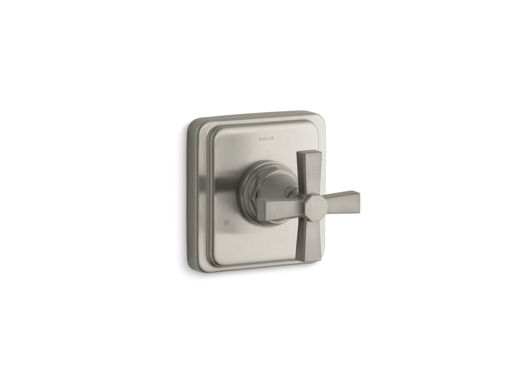 KOHLER K-T13175-3A-BN Pinstripe Pure Mastershower Transfer Valve Trim Cross Handle - Vibrant Brushed Nickel