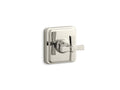 KOHLER K-T13175-3A-SN Pinstripe Pure Mastershower Transfer Valve Trim Cross Handle - Vibrant Polished Nickel