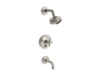 KOHLER K-T14421-3-BN Purist Rite-Temp Bath And Shower Trim Kit With Push-Button Diverter And Cross Handle, 2.5 Gpm - Vibrant Brushed Nickel