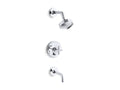 KOHLER K-T14421-3-CP Purist Rite-Temp Bath And Shower Trim Kit With Push-Button Diverter And Cross Handle, 2.5 Gpm - Polished Chrome
