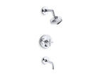 KOHLER K-T14421-3-2MB Purist Rite-Temp Bath And Shower Trim Kit With Push-Button Diverter And Cross Handle, 2.5 Gpm - Vibrant Brushed Moderne Brass