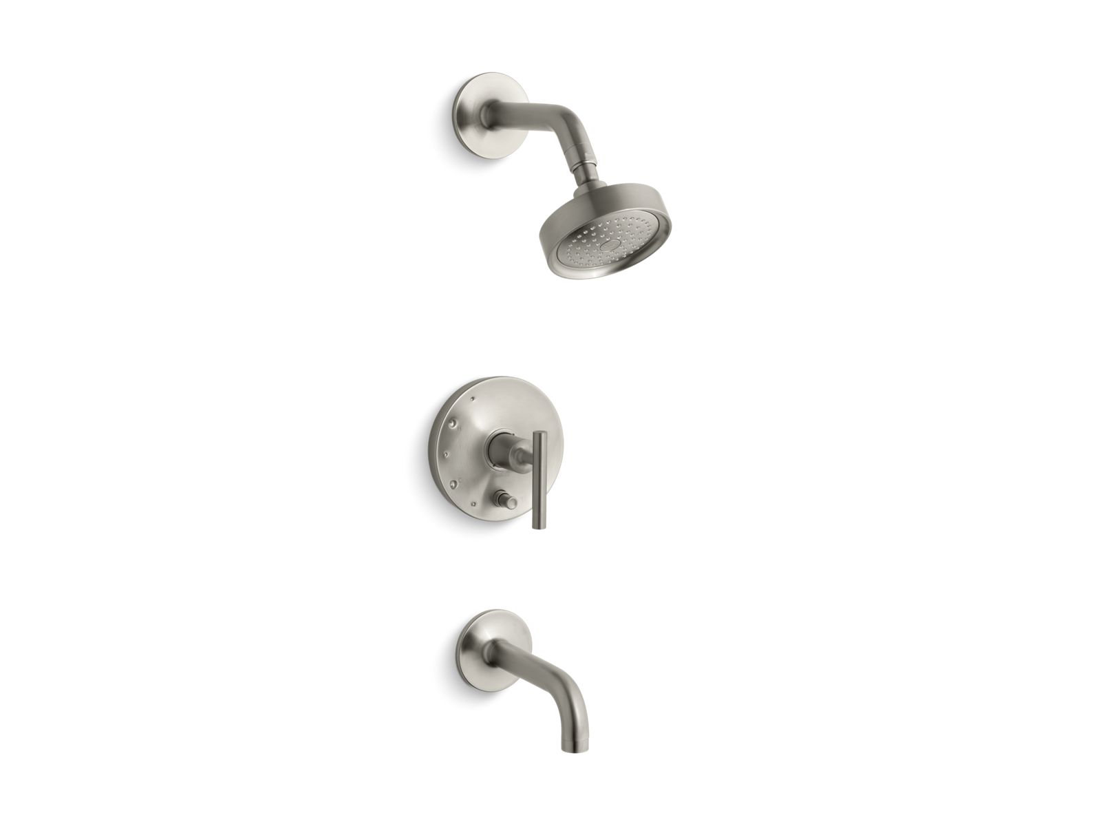 KOHLER K-T14421-4-BN Purist Rite-Temp Bath And Shower Trim Kit With Push-Button Diverter And Lever Handle, 2.5 Gpm - Vibrant Brushed Nickel