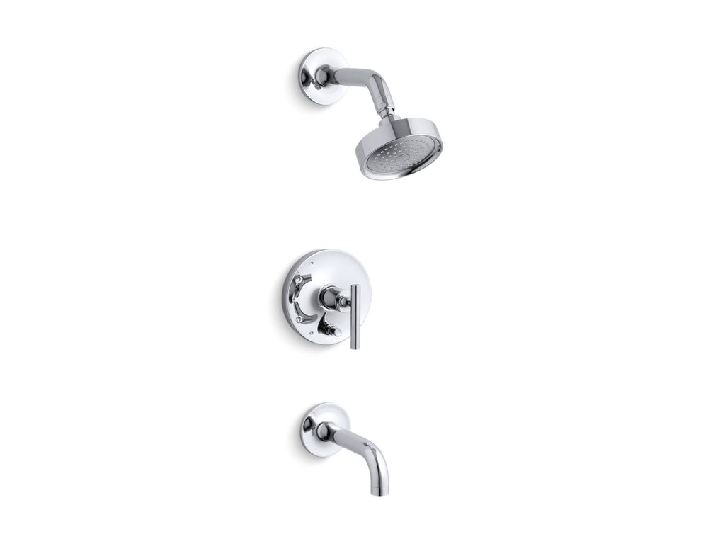 KOHLER K-T14421-4-AF Purist Rite-Temp Bath And Shower Trim Kit With Push-Button Diverter And Lever Handle, 2.5 Gpm - Vibrant French Gold