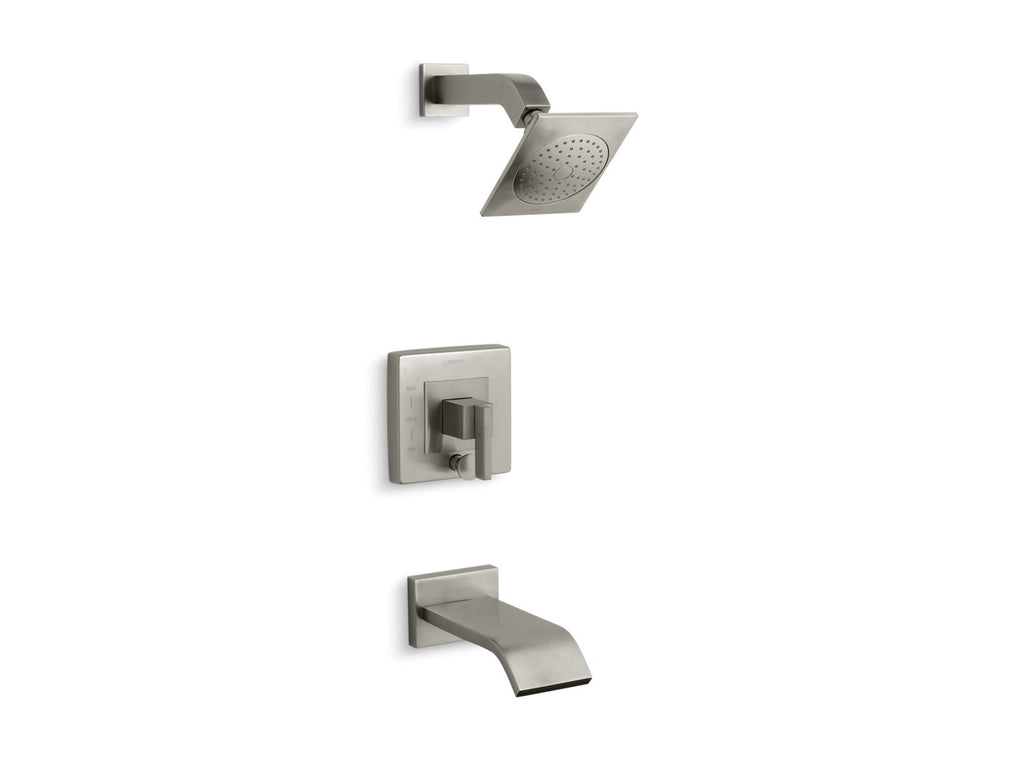 KOHLER K-T14664-4-BN Loure Rite-Temp Bath And Shower Trim Kit With Push-Button Diverter, 2.5 Gpm - Vibrant Brushed Nickel
