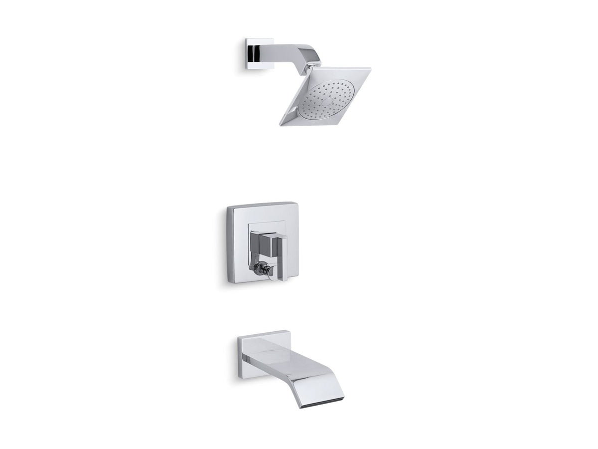 KOHLER K-T14664-4-SN Loure Rite-Temp Bath And Shower Trim Kit With Push-Button Diverter, 2.5 Gpm - Vibrant Polished Nickel