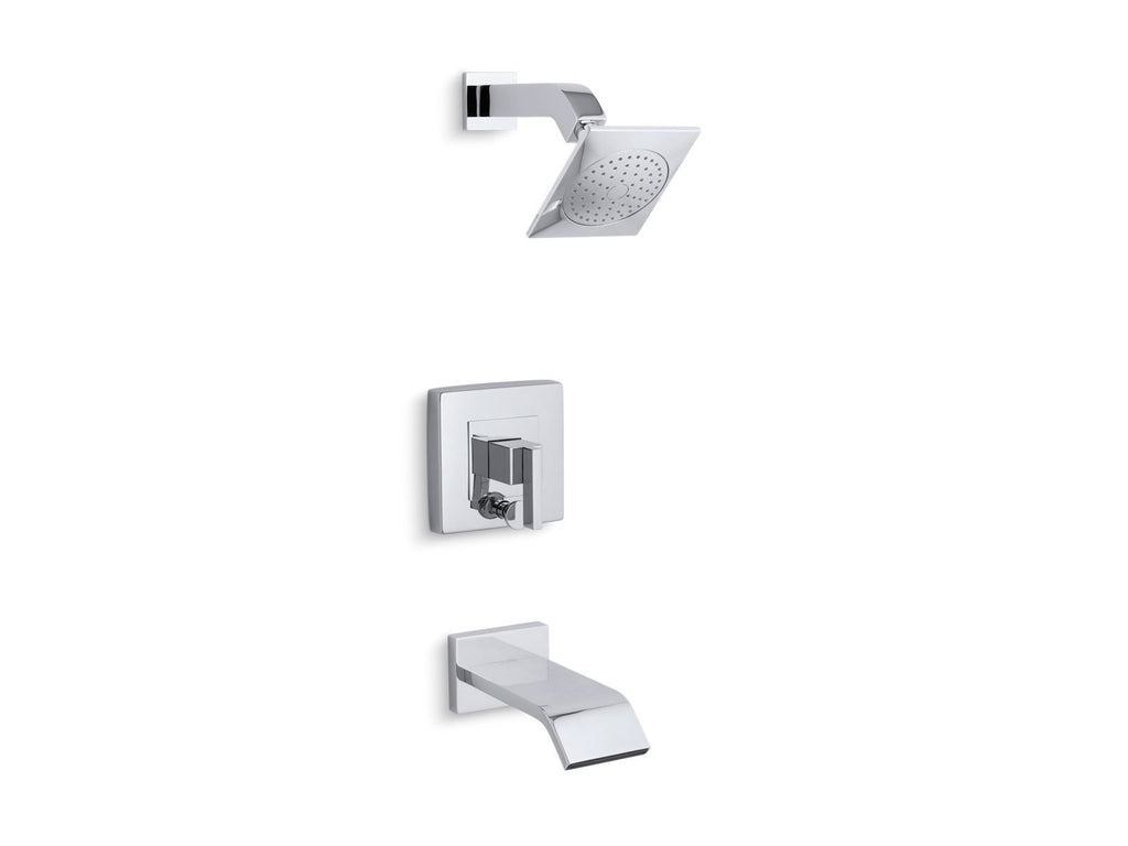 KOHLER K-T14664-4-CP Loure Rite-Temp Bath And Shower Trim Kit With Push-Button Diverter, 2.5 Gpm - Polished Chrome