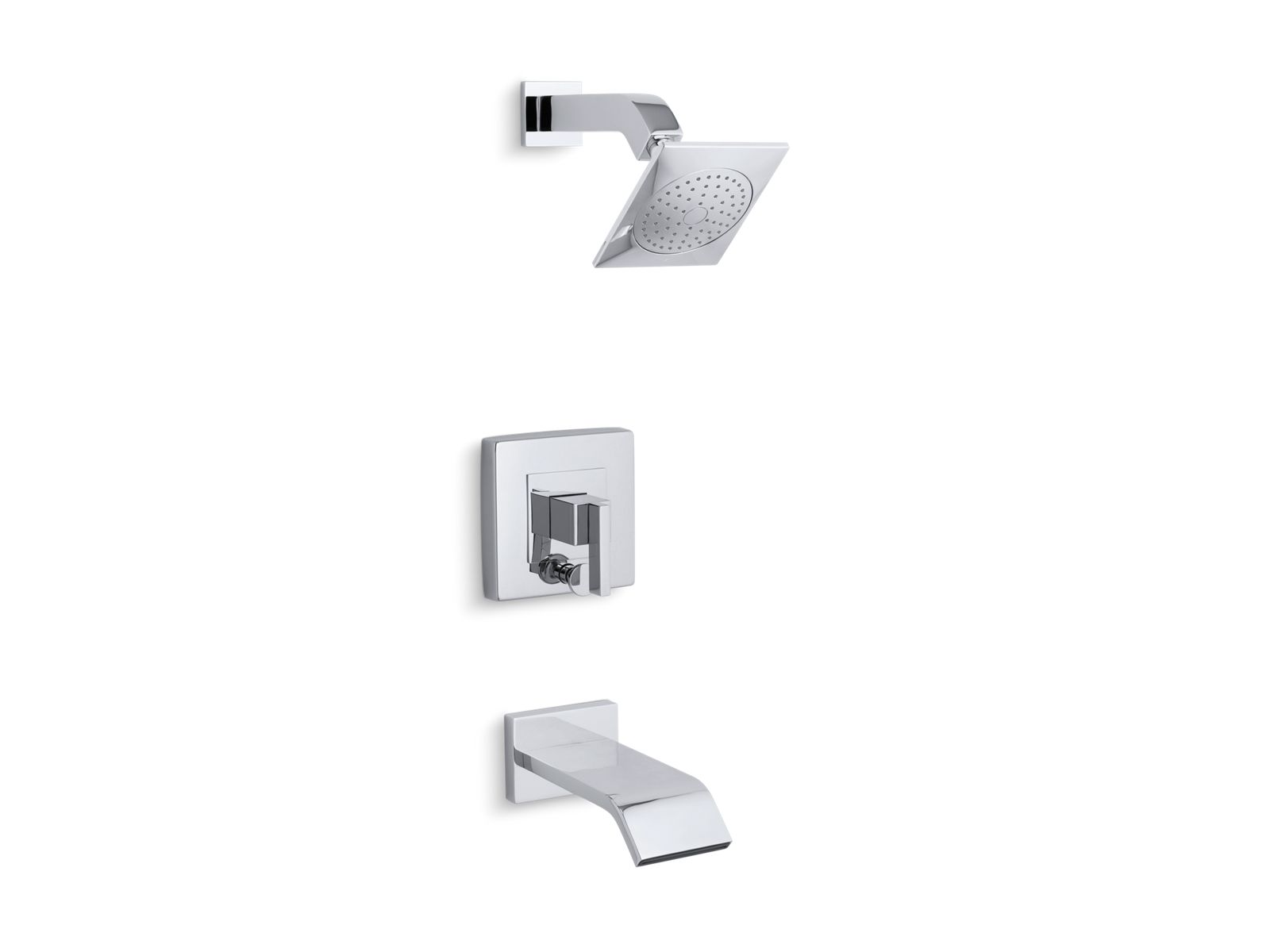KOHLER K-T14664-4-CP Loure Rite-Temp Bath And Shower Trim Kit With Push-Button Diverter, 2.5 Gpm - Polished Chrome
