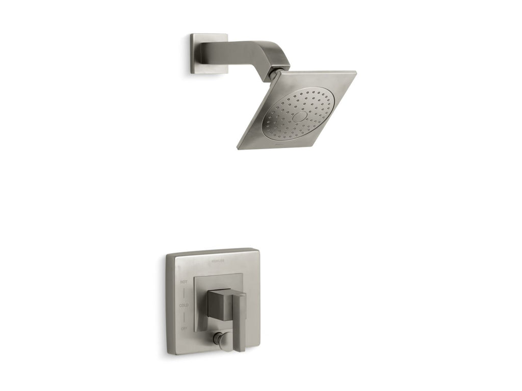 KOHLER K-T14665-4-BN Loure Rite-Temp Shower Trim Kit With Push-Button Diverter, 2.5 Gpm - Vibrant Brushed Nickel