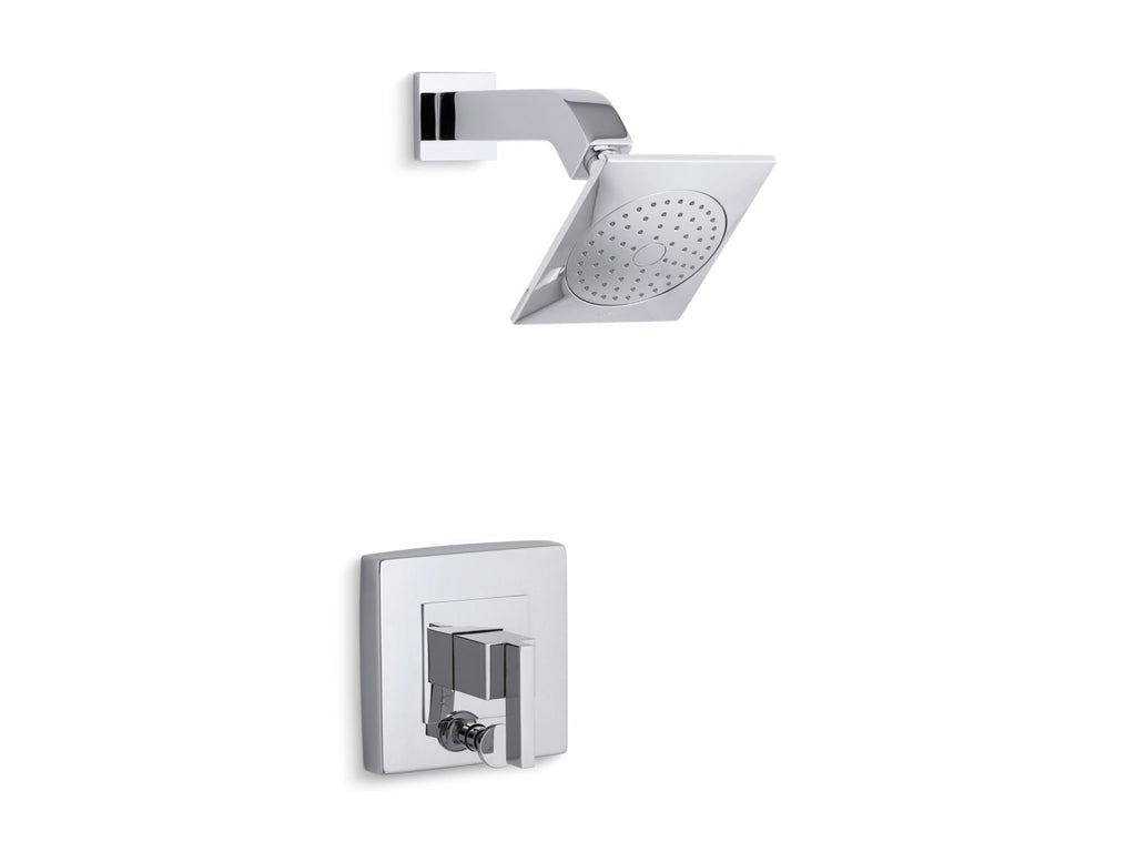 KOHLER K-T14665-4-CP Loure Rite-Temp Shower Trim Kit With Push-Button Diverter, 2.5 Gpm - Polished Chrome