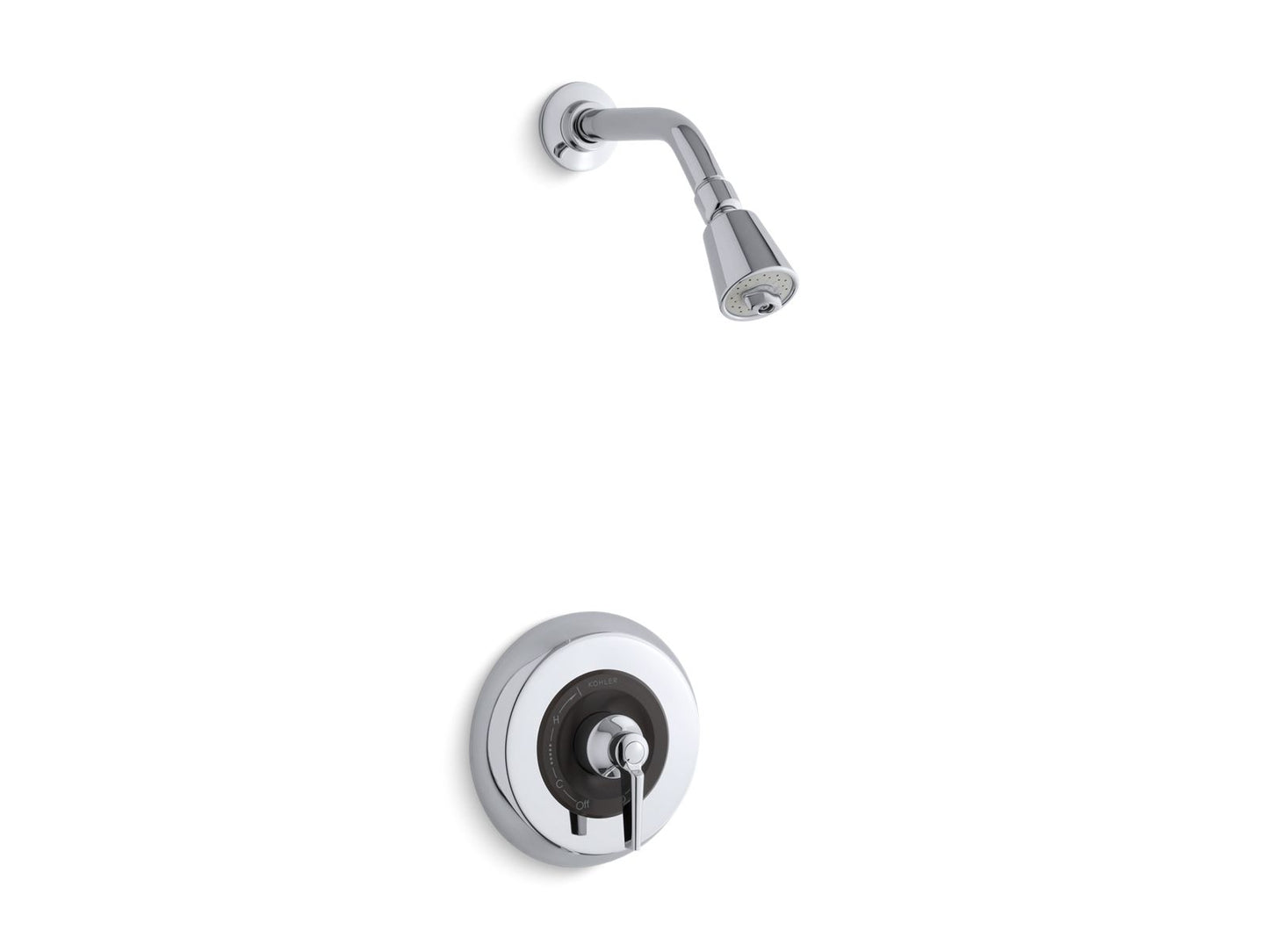 KOHLER K-TS6910-4A-CP Triton Rite-Temp Shower Valve Trim With Lever Handle And 2.5 Gpm Showerhead In Polished Chrome