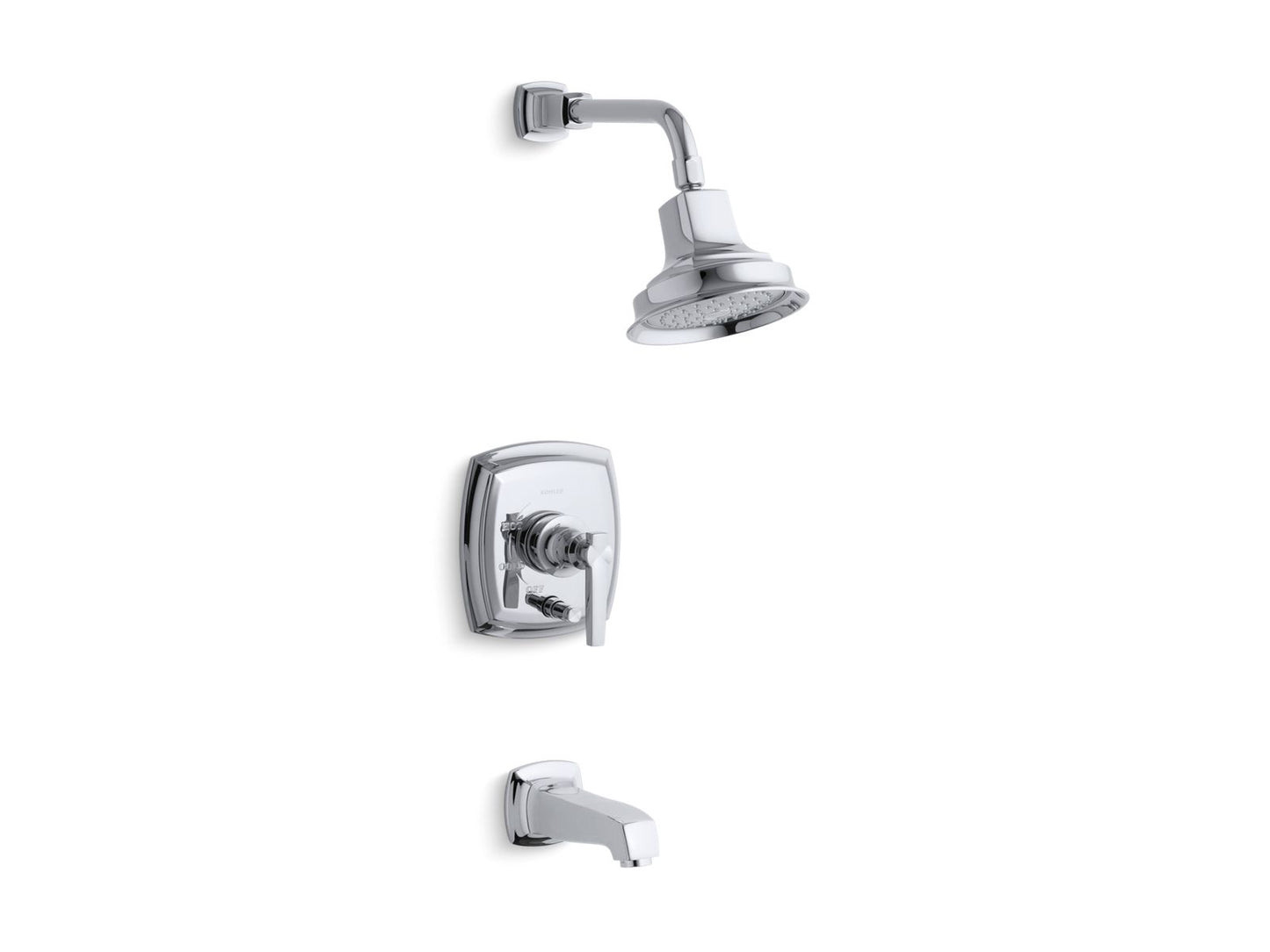 KOHLER K-T16233-4-CP Margaux Rite-Temp Bath And Shower Trim Kit With Push-Button Diverter And Lever Handle, 2.5 Gpm In Polished Chrome