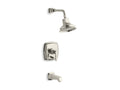 KOHLER K-T16233-4-SN Margaux Rite-Temp Bath And Shower Trim Kit With Push-Button Diverter And Lever Handle, 2.5 Gpm In Vibrant Polished Nickel