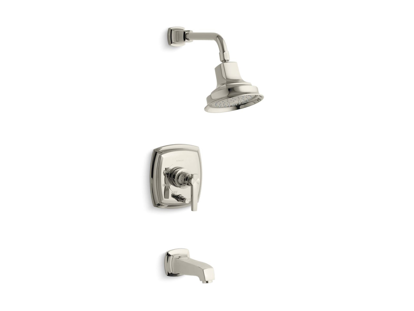 KOHLER K-T16233-4-SN Margaux Rite-Temp Bath And Shower Trim Kit With Push-Button Diverter And Lever Handle, 2.5 Gpm In Vibrant Polished Nickel