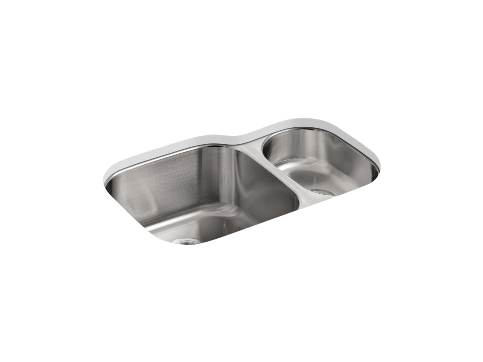 KOHLER K-3355-NA Undertone 30-3/4" Undermount Double-Bowl Kitchen Sink - Stainless Steel