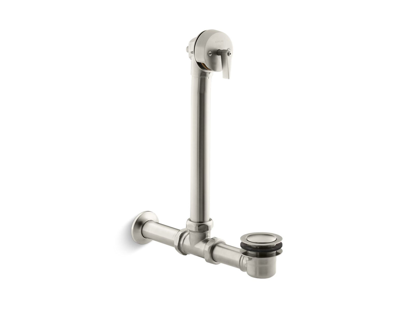 KOHLER K-7104-BN Iron Works Exposed Bath Drain For Above-The-Floor Installation In Vibrant Brushed Nickel