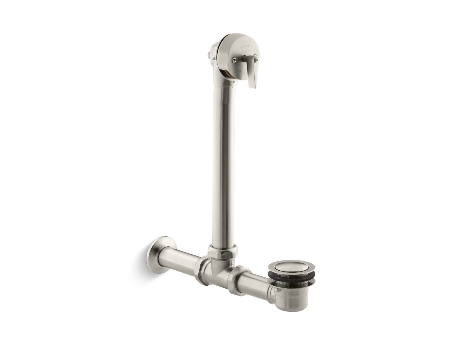 KOHLER K-7104-BN Iron Works Exposed Bath Drain For Above-The-Floor Installation - Vibrant Brushed Nickel