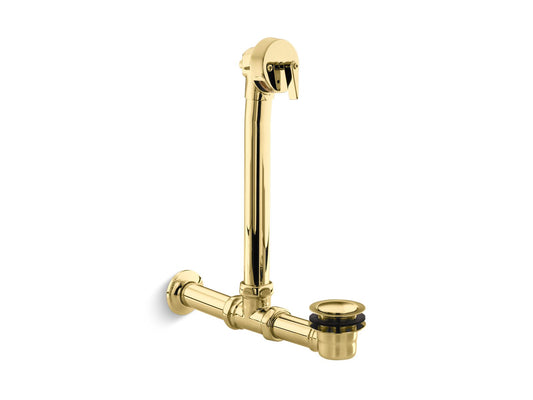 KOHLER K-7104-PB Iron Works Exposed Bath Drain For Above-The-Floor Installation In Vibrant Polished Brass