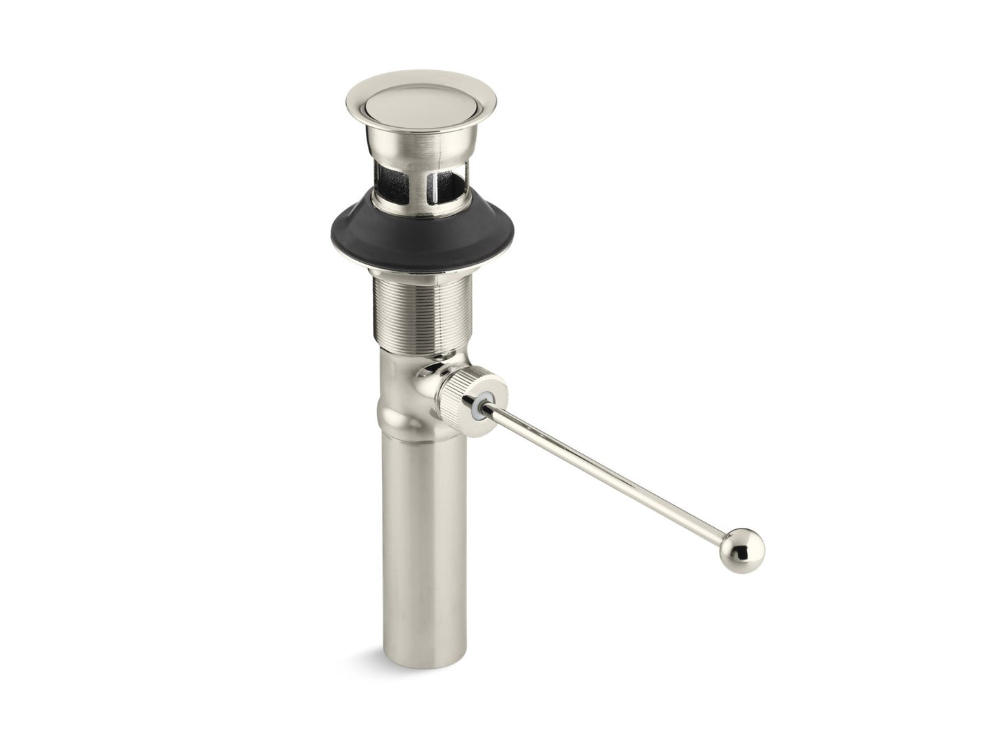 KOHLER K-7114-A-SN Premier pop-up drain, exposed, with overflow - Vibrant Polished Nickel
