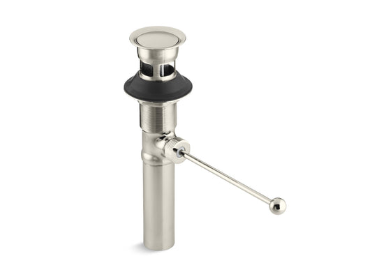 KOHLER K-7114-A-SN Premier pop-up drain, exposed, with overflow - Vibrant Polished Nickel