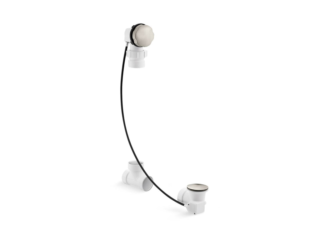 KOHLER K-7214-BN Clearflo Cable Bath Drain, Less Pvc Tubing - Vibrant Brushed Nickel