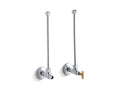 KOHLER K-7608-CP Pair 1/2" Npt Angle Supplies With Loose-Key Stop And Annealed Vertical Tube - Polished Chrome