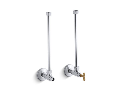 KOHLER K-7608-CP Pair 1/2" NPT angle supplies with loose-key stop and annealed vertical tube - Polished Chrome