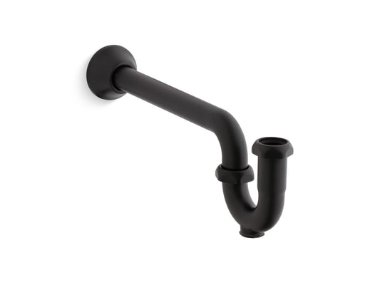 KOHLER K-9018-BL Adjustable P-trap with long tubing outlet, 1-1/4" x 1-1/4" - Matte Black