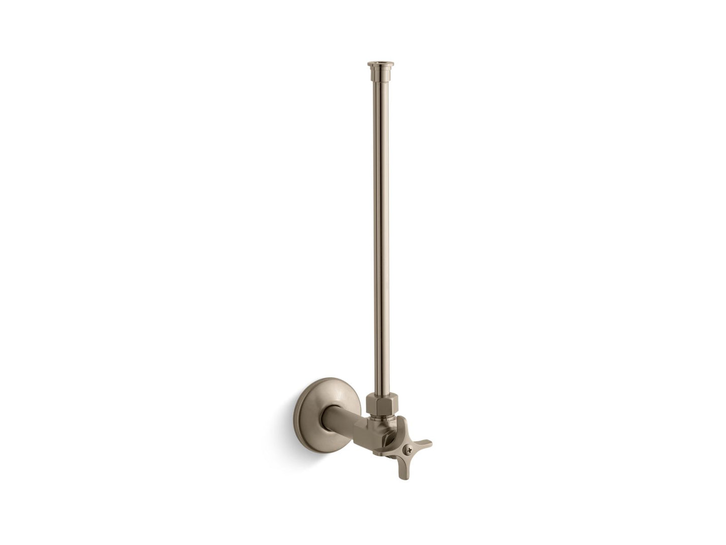 KOHLER K-7638-BV 1/2" Npt Angle Supply With Stop With Cross Handle And Annealed Vertical Tube In Vibrant Brushed Bronze