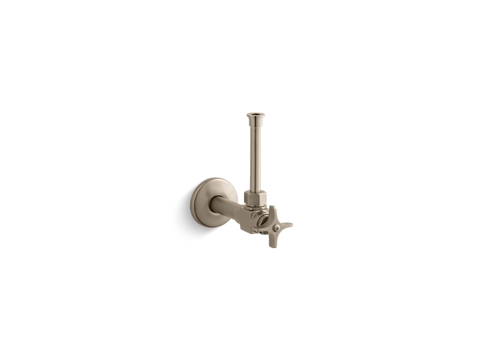 KOHLER K-7653-BV 1/2" Angle Supply With Stop, Cross Handle And Rigid Vertical Tube - Vibrant Brushed Bronze