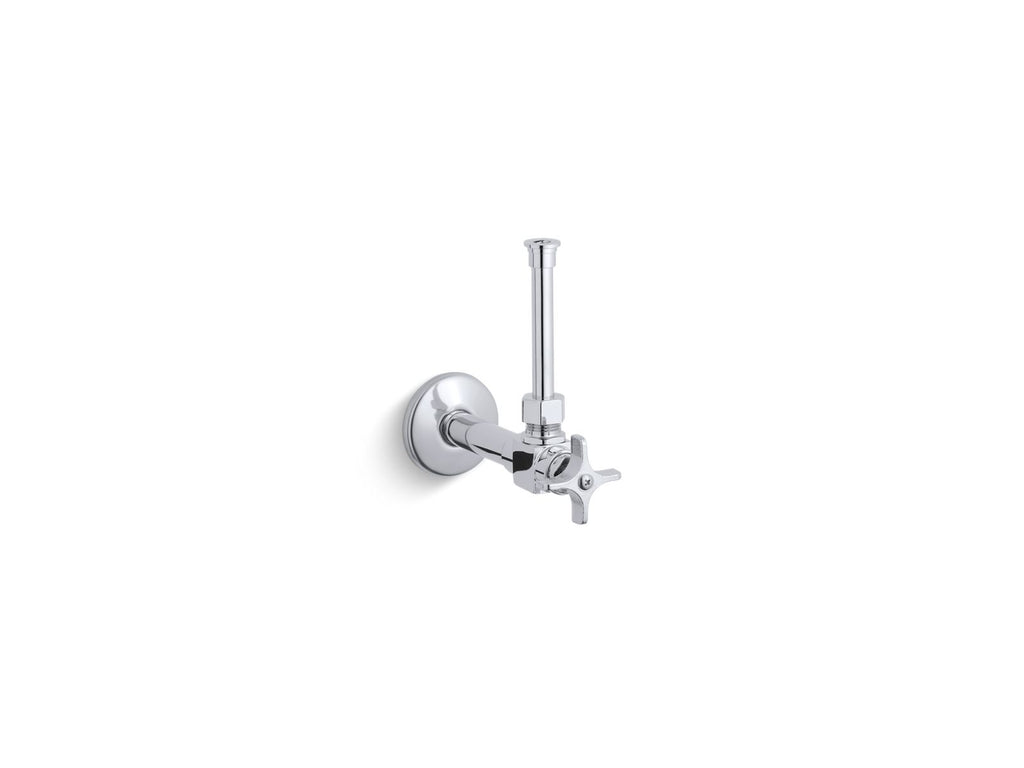 KOHLER K-7653-CP 1/2" Angle Supply With Stop, Cross Handle And Rigid Vertical Tube - Polished Chrome