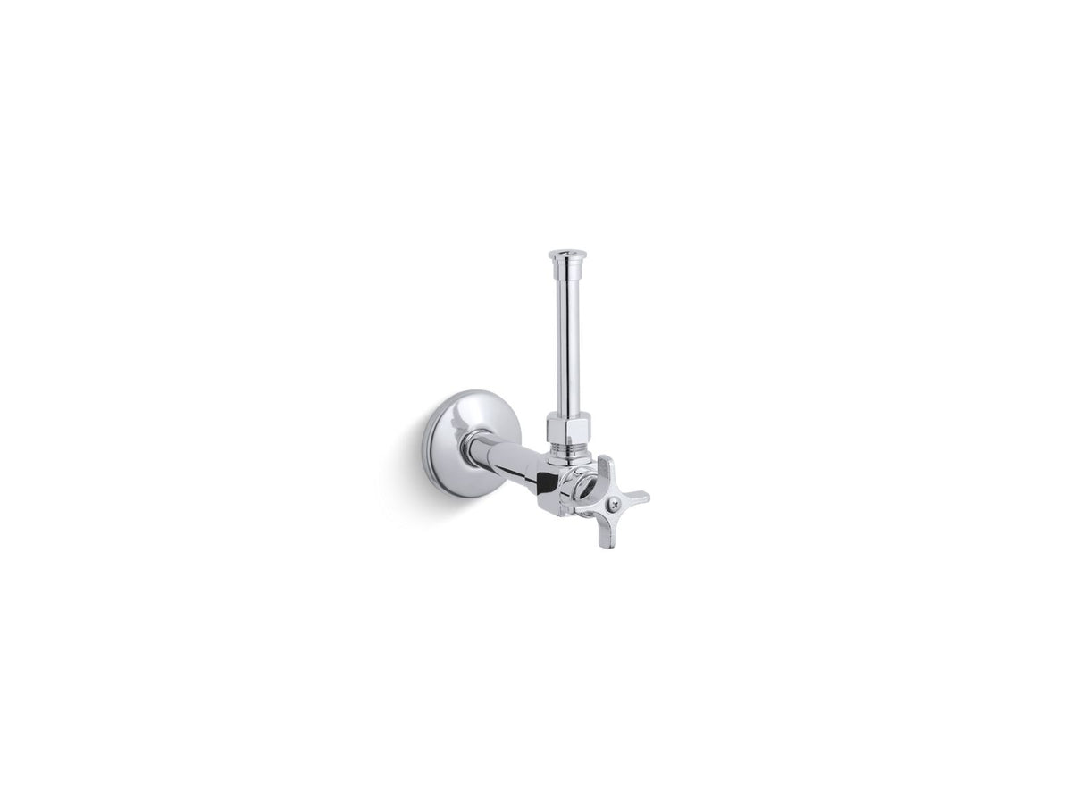 KOHLER K-7653-CP 1/2" Angle Supply With Stop, Cross Handle And Rigid Vertical Tube - Polished Chrome